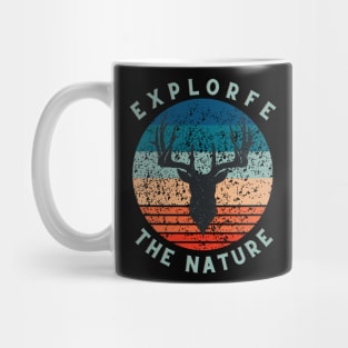 Deer explore the nature vintage retro Mug